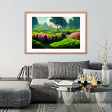 Flowery Green Tea Garden Framed Galant Art