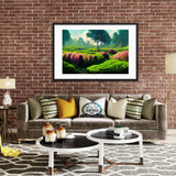 Flowery Green Tea Garden Framed Galant Art