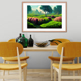 Flowery Green Tea Garden Framed Galant Art