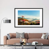 Flowery Mountain Trees Framed Galant Art