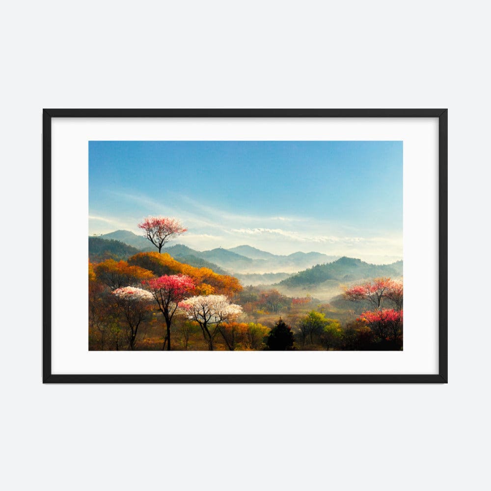 Flowery Mountain Trees Framed Galant Art