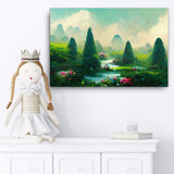 Green Tea Garden River Canvas Galant Art