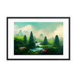 Green Tea Garden River Framed Galant Art