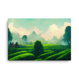 Green Tea Garden Rows Canvas Galant Art