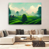 Green Tea Garden Rows Canvas Galant Art