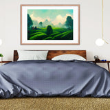 Green Tea Garden Rows Framed Galant Art