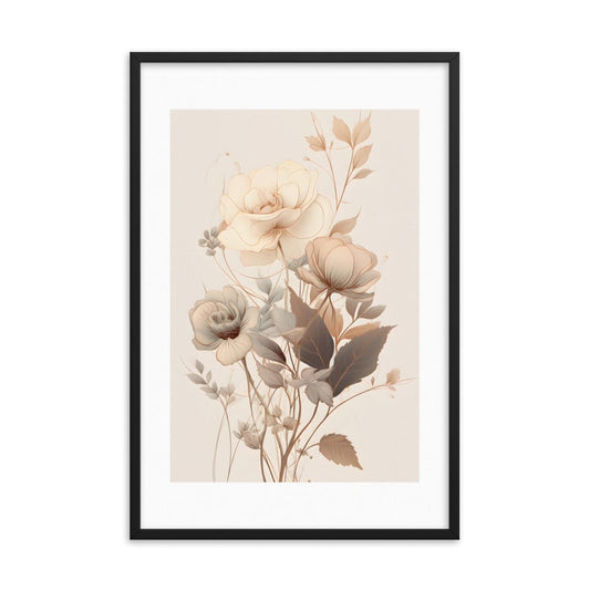 Minimalistic Neutral Tones Framed Galant Art