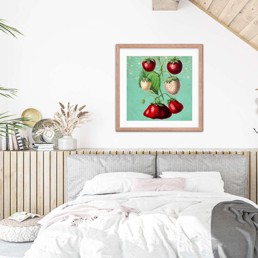 Pine And Straw Berries Framed Galant Art