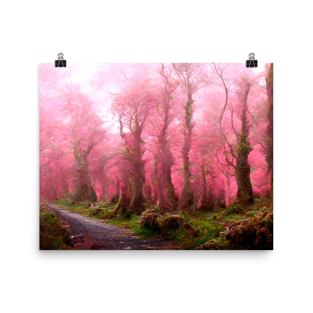 Pink Forest Mist Print Galant Art