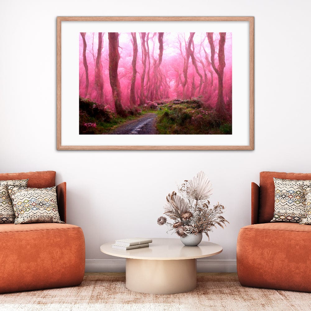 Pink Forest Path Framed Galant Art