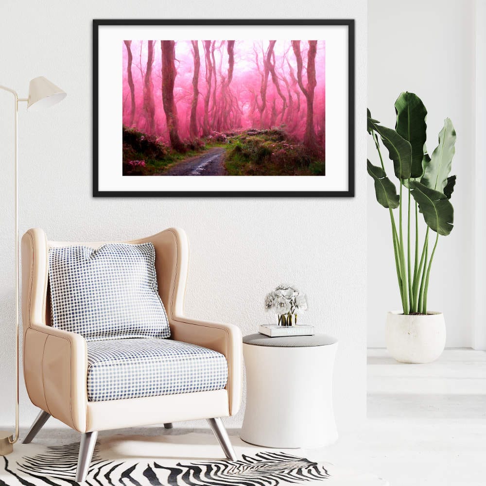 Pink Forest Path Framed Galant Art