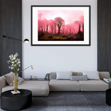 Pink Forest Vegetation Framed Galant Art