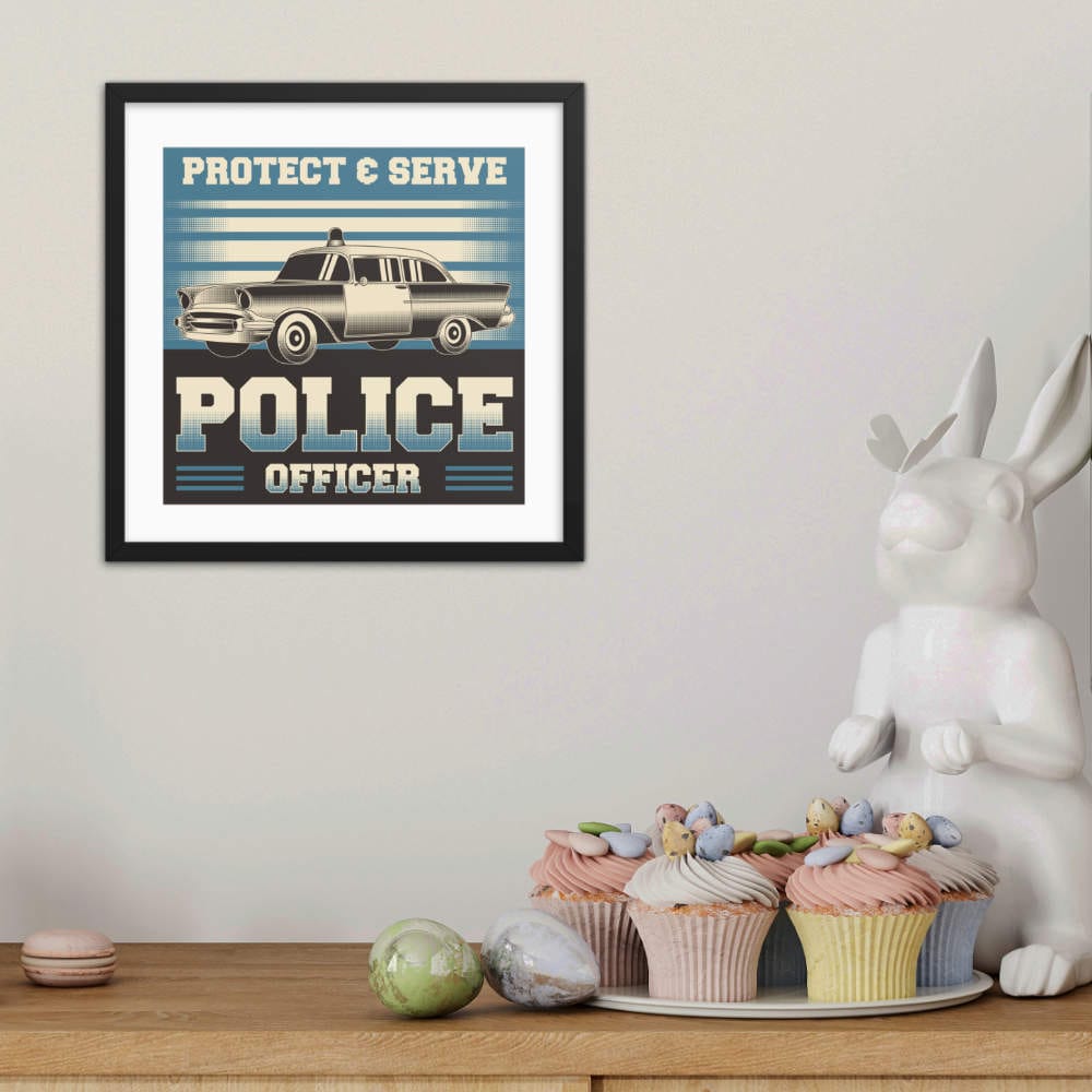 Police Vintage Car Galant Art