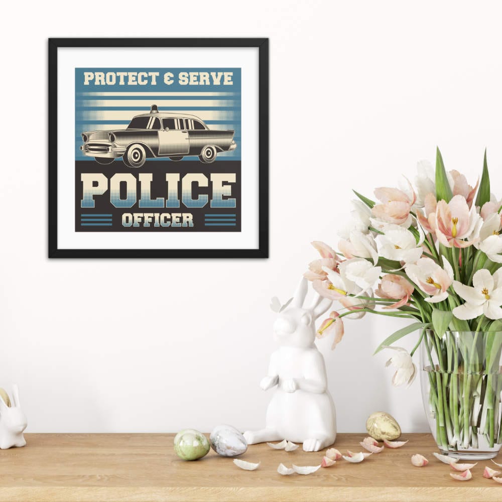 Police Vintage Car Galant Art