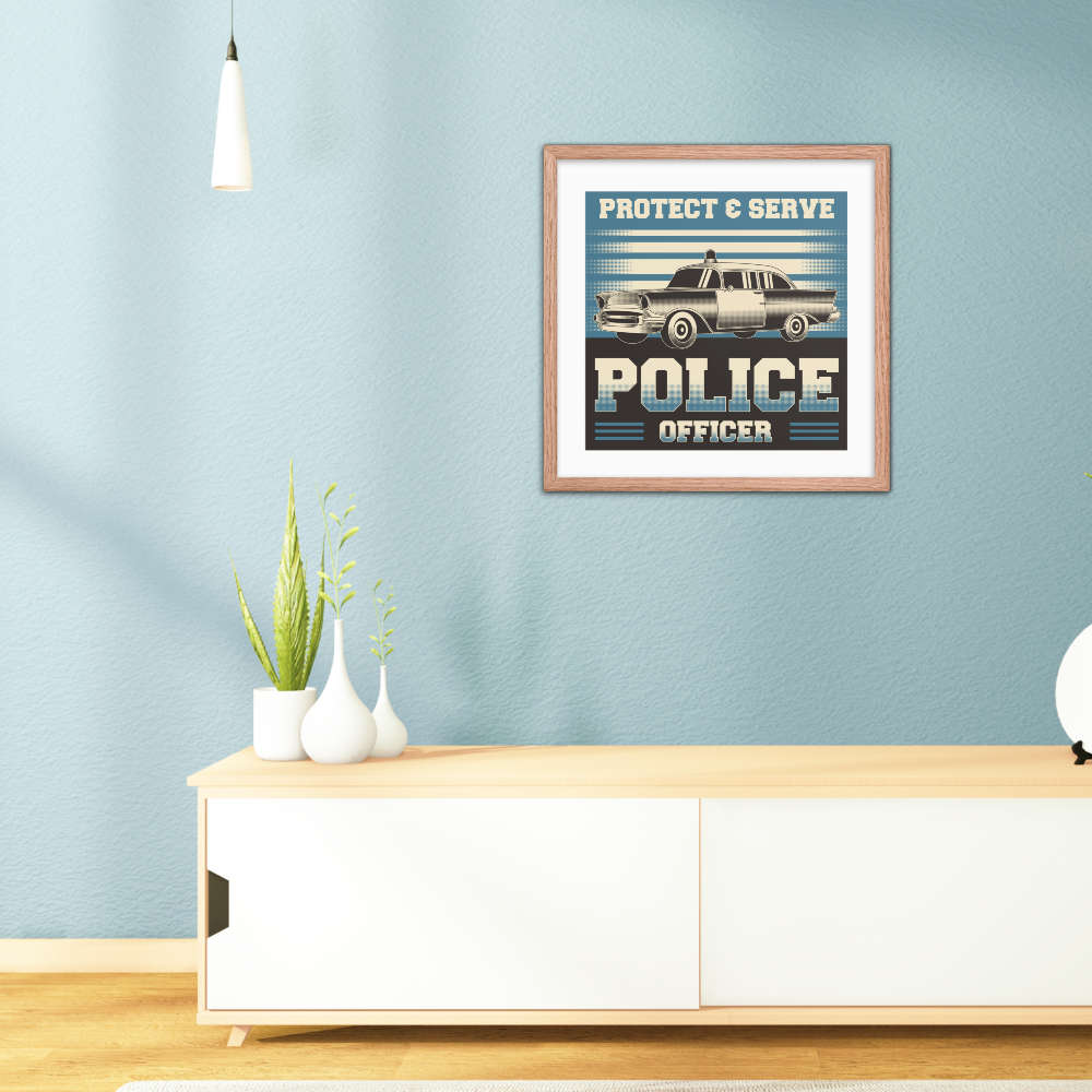 Police Vintage Car Galant Art