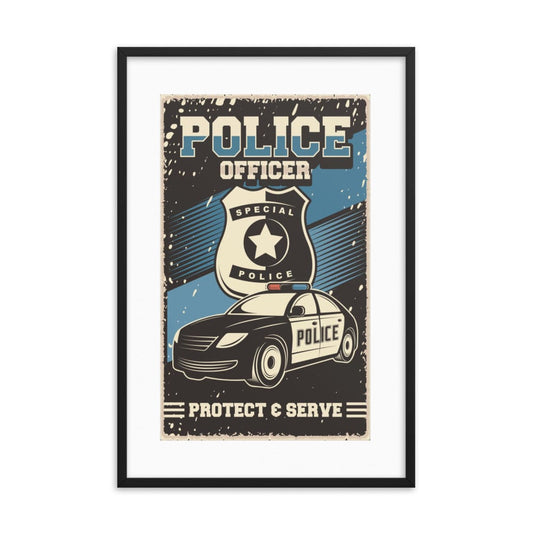 Retro Poster Of Police Car Galant Art