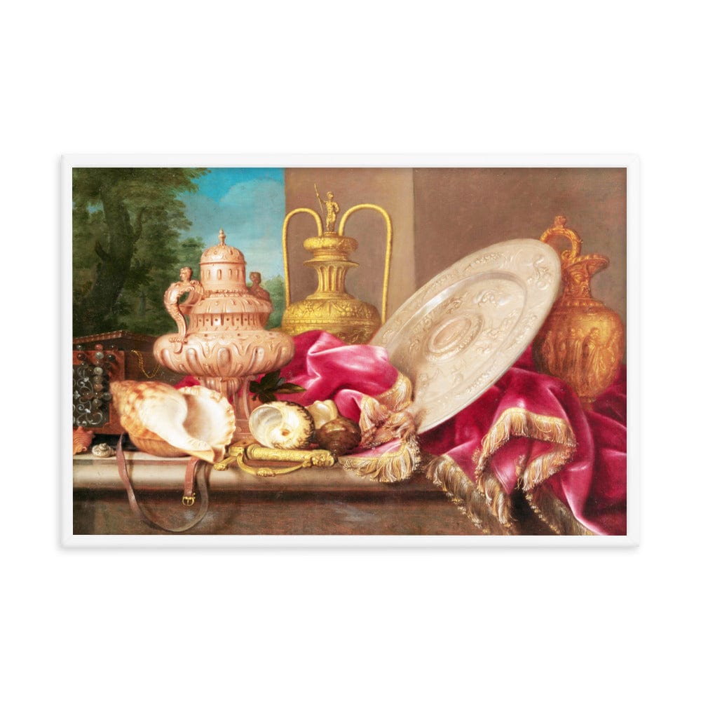 Still Life With Silver And Gold Plate Poster Galant Art