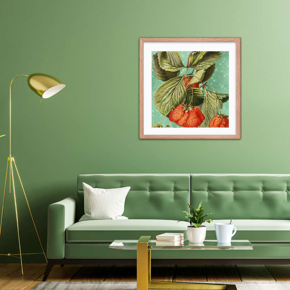 Strawberry Leaves Framed Galant Art