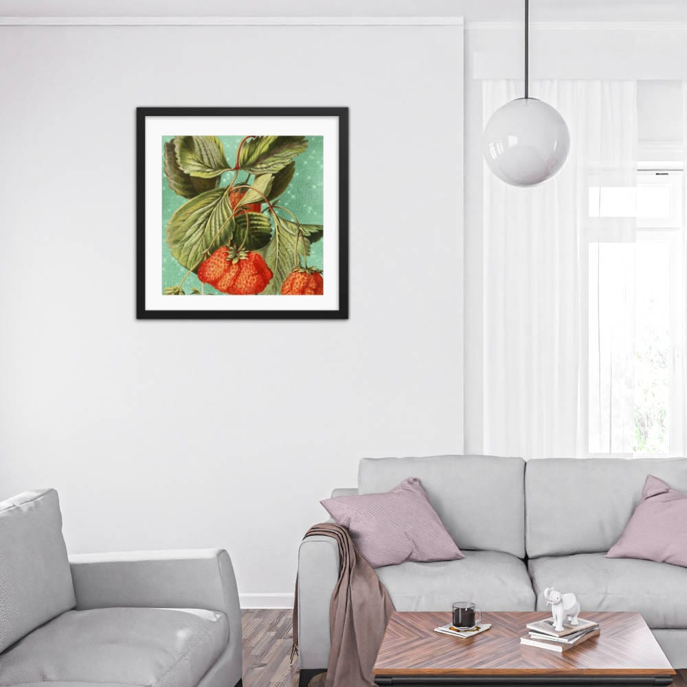 Strawberry Leaves Framed Galant Art