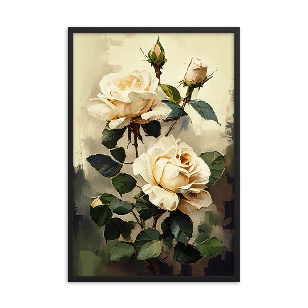 Vintage Beige Roses Oil Painting Poster Galant Art