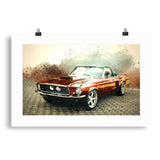 Vintage Red Car Print Galant Art