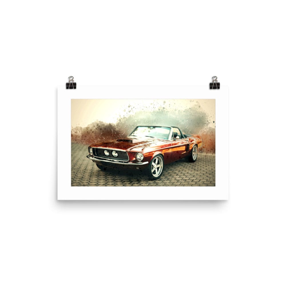 Vintage Red Car Print Galant Art