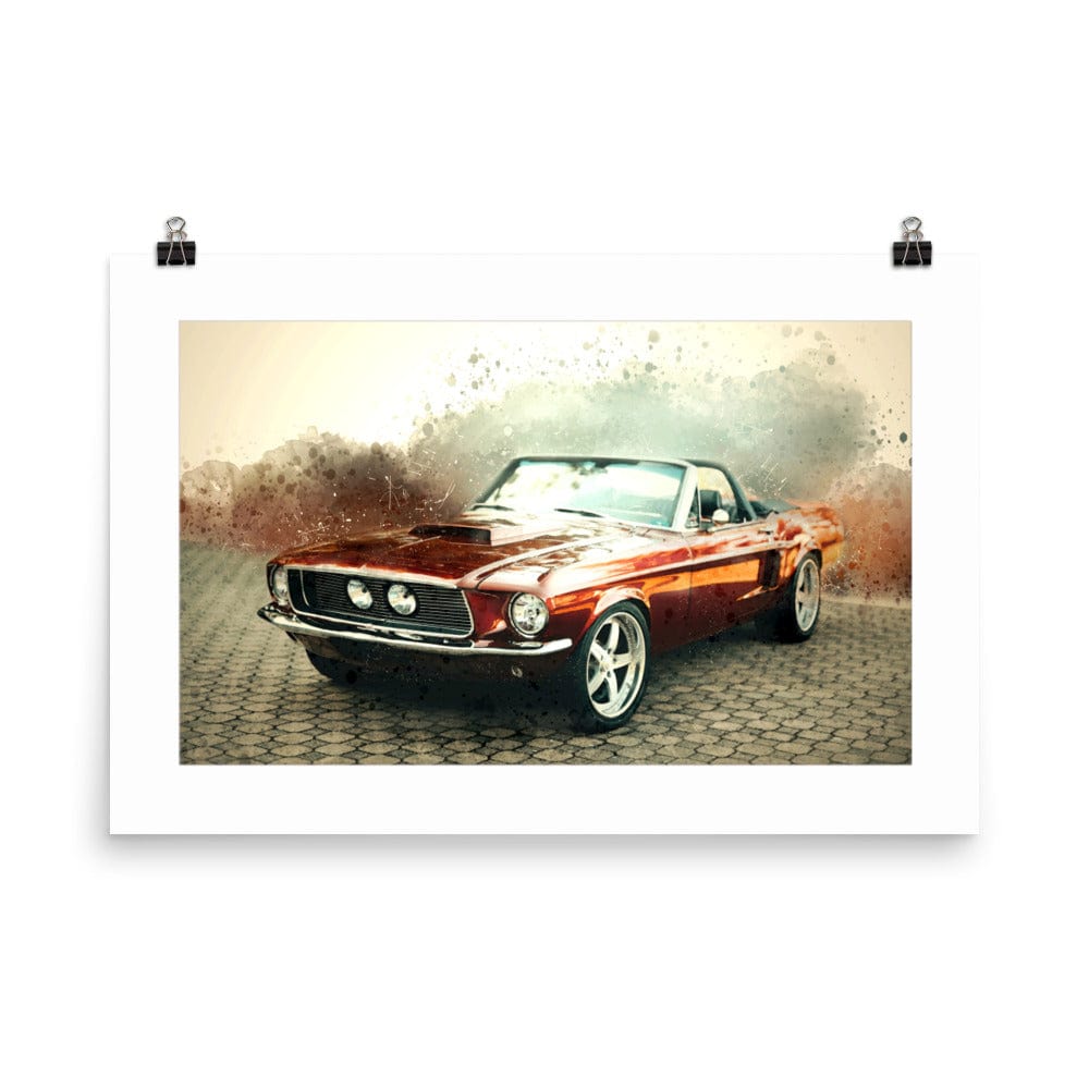 Vintage Red Car Print Galant Art