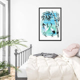 Watercolor Plant Birds Poster Galant Art