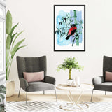 Watercolor Plants Red Bird Galant Art