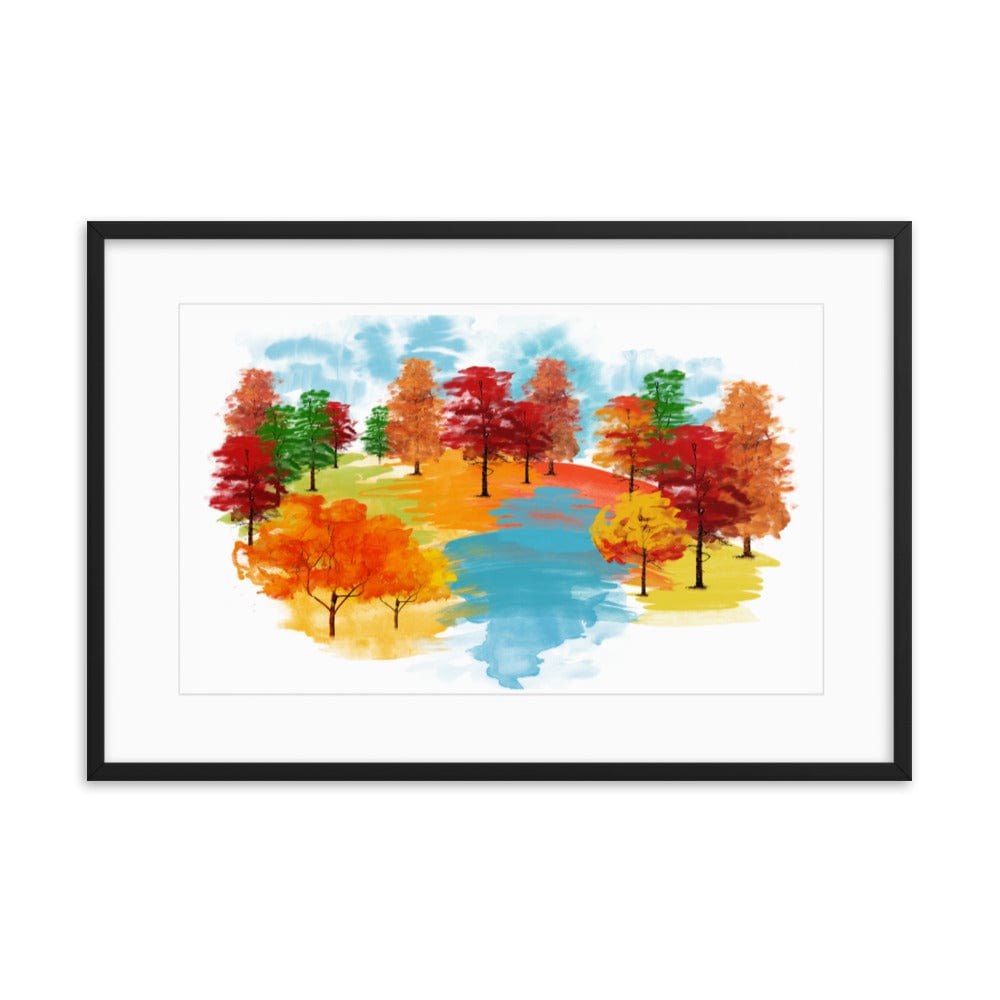 Watercolor Trees framed Galant Art