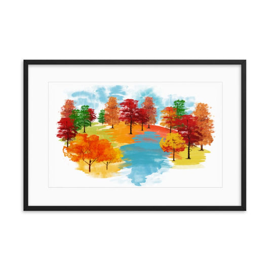 Watercolor Trees framed Galant Art